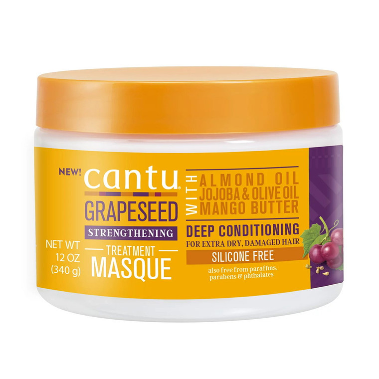 Cantu Grapeseed Strengthening Treatment Mask with Mango Butter, 12 Oz