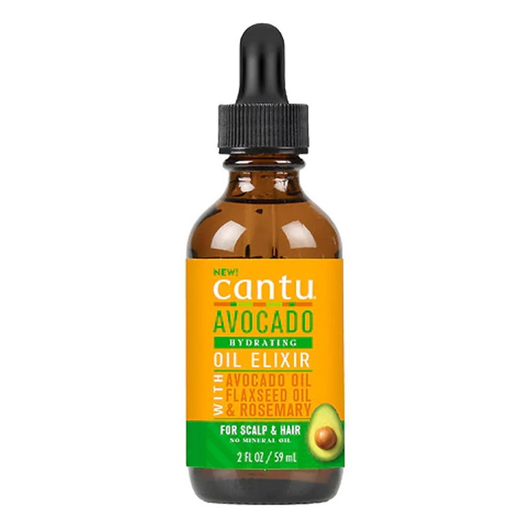 Cantu Avocado Hydrating Hair Oil Elixir with Avocado , Flaxseed and Rosemary, 2 Oz