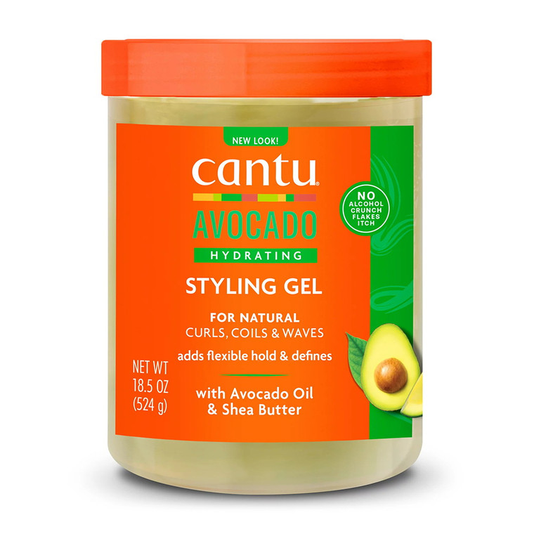 Cantu Avocado Hydrating Styling Gel with Avocado Oil and Shea Butter, 18.5 Oz