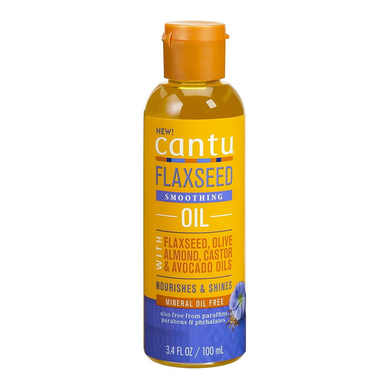 Cantu Flaxseed Smoothing Hair Oil with Flaxseed, Olive, Almond, Castor, and Avocado Oils, 3.4 Oz