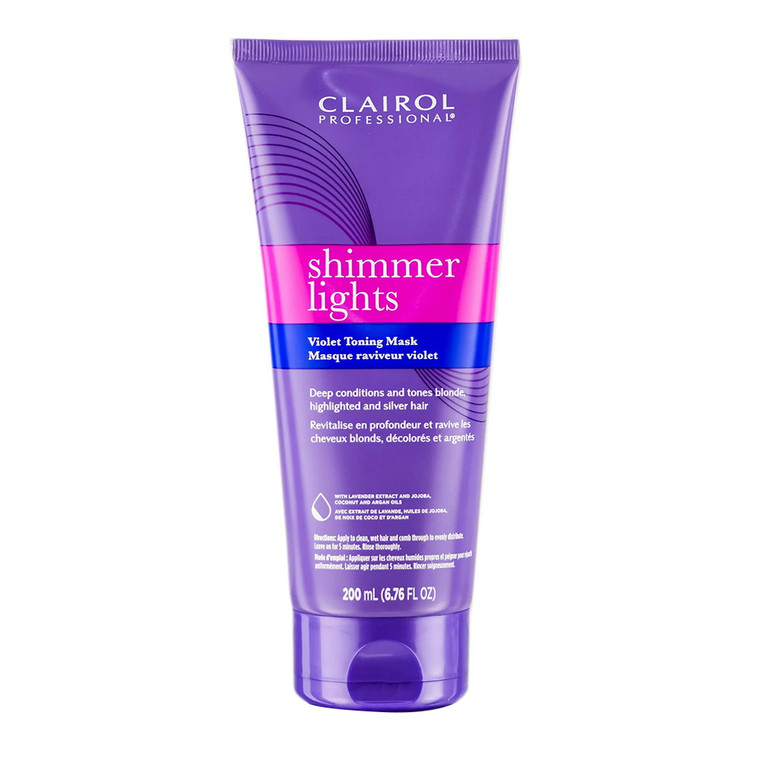 Clairol Shimmer Lights Violet Toning Mask for Deep Conditioning Hair, 6.76 Oz