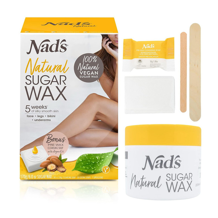 Nads Natural Hair Removal Sugar Wax Kit, 1 Ea