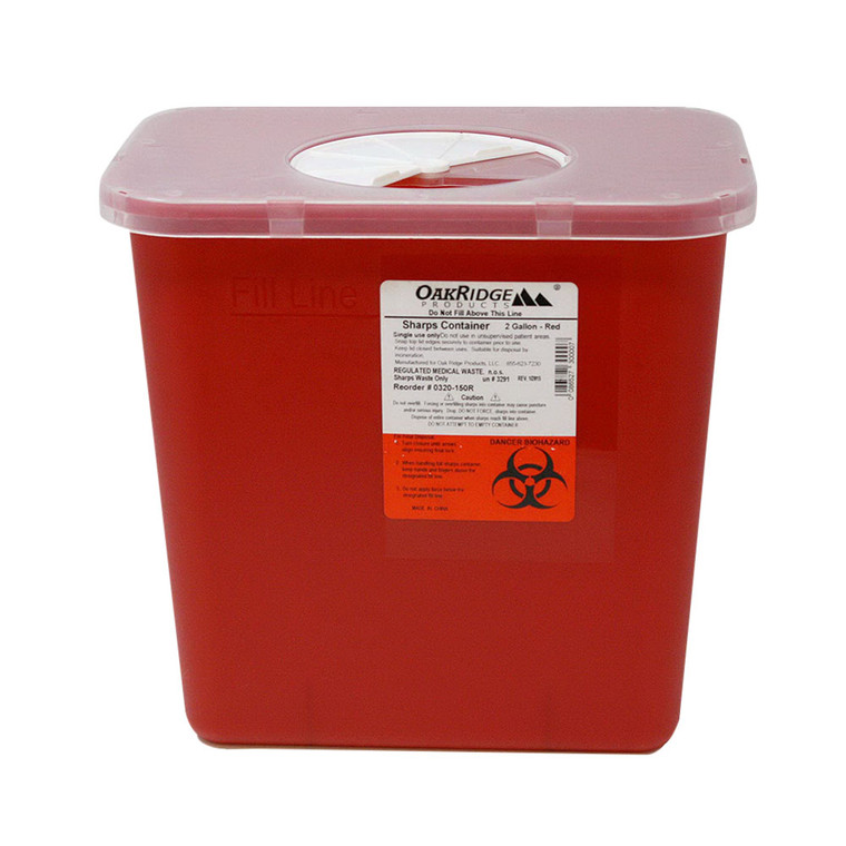 Sharps Disposal Container, Size 2 Gallon, 1 Ea