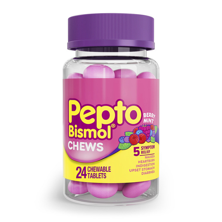 Pepto Bismol Chews, Berry Mint, 24 Ea