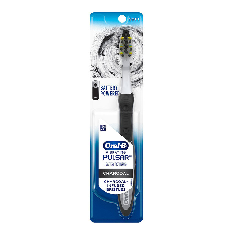 Oral B Pulsar Battery Power Toothbrush With Charcoal Infused Bristles, Soft, 1 Ea