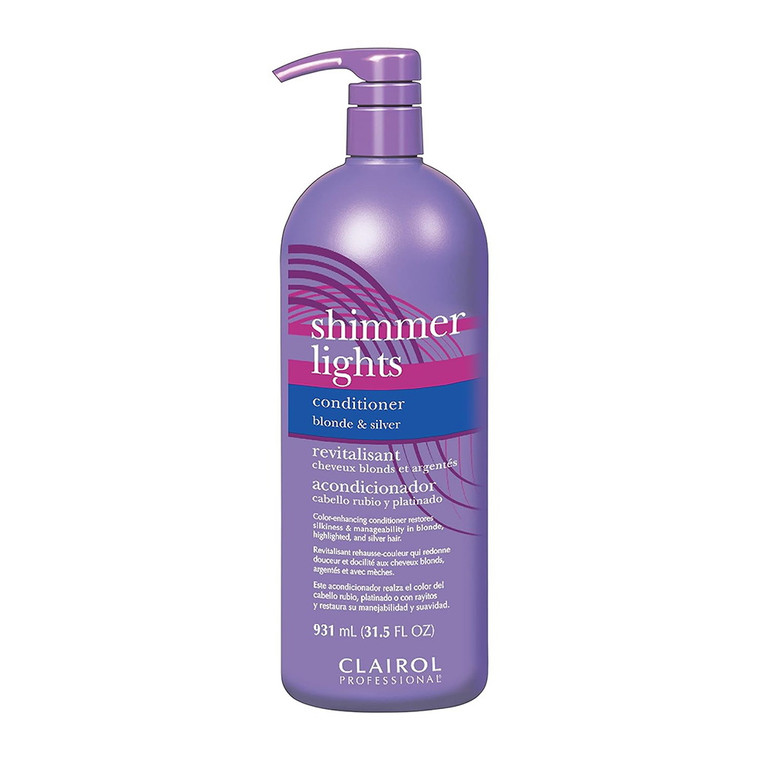 Clairol Professional Shimmer Lights Conditioner for Blonde and Silver Hair, 31.5 Oz