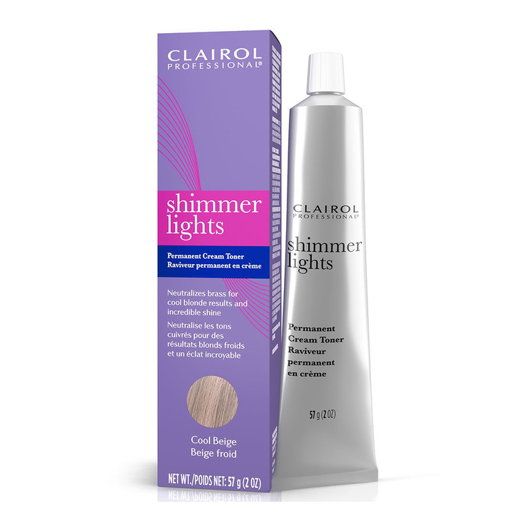 Clairol Professional Shimmer Lights Permanent Cream Toner, Cool Beige, 2 Oz