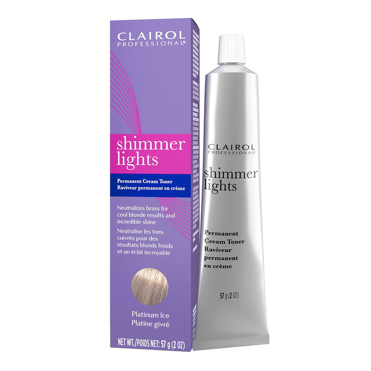 Clairol Professional Shimmer Lights Permanent Cream Toner, Platinum Ice, 2 Oz