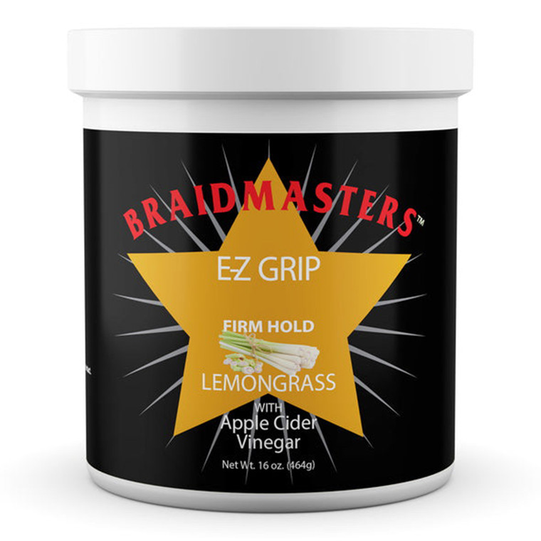 Braidmasters E Z Grip Braid and Loc Gel Firm Hold Lemongrass with Apple Cider Vinegar 16Oz (464g)