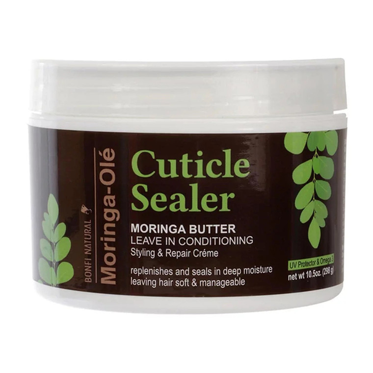 Bonfi Natural Cuticle Sealer Moringa Butter Leave In Conditioning Cream, 10.5 Oz