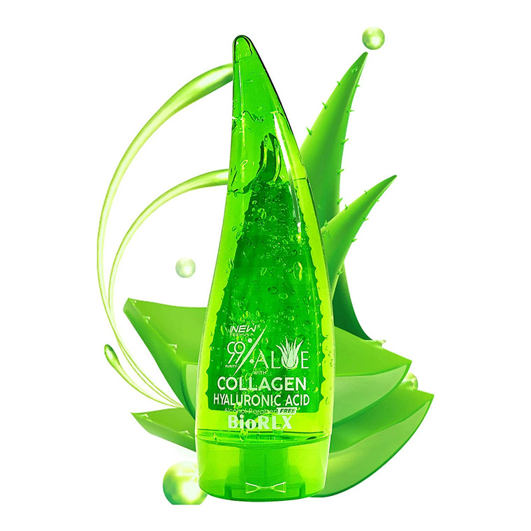 BioRLX Pure Aloe Vera Gel with Collagen and Hyaluronic Acid, 8.5 Oz