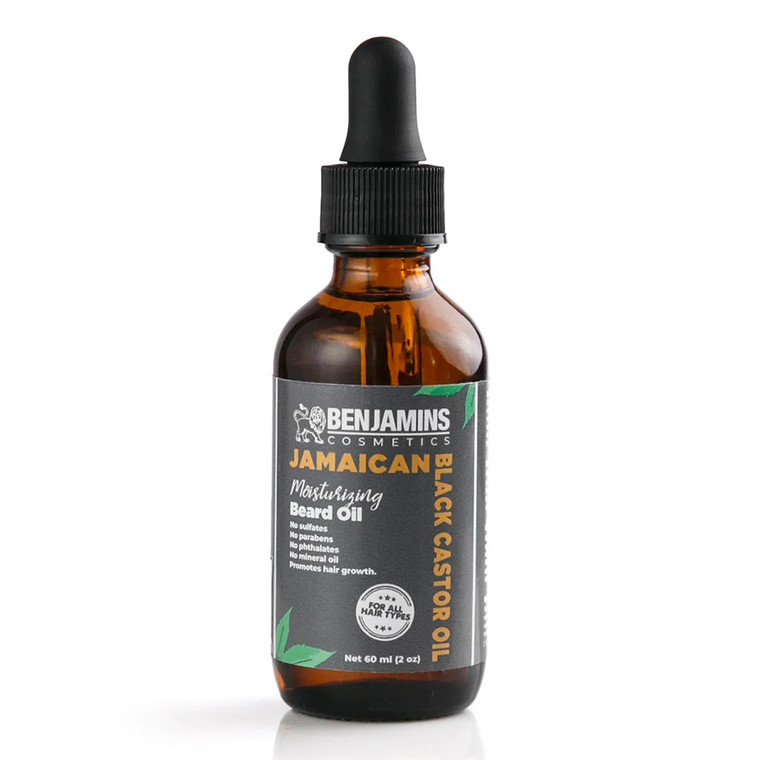 Benjamins Jamaican Black Castor Oil Moisturizing Beard Oil for Conditioning and Softening Beard 2Oz (60ml)