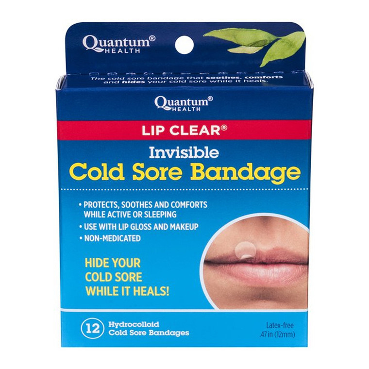 Quantum Health Lip Clear Invisible Cold Sore Bandage, 12 Ea