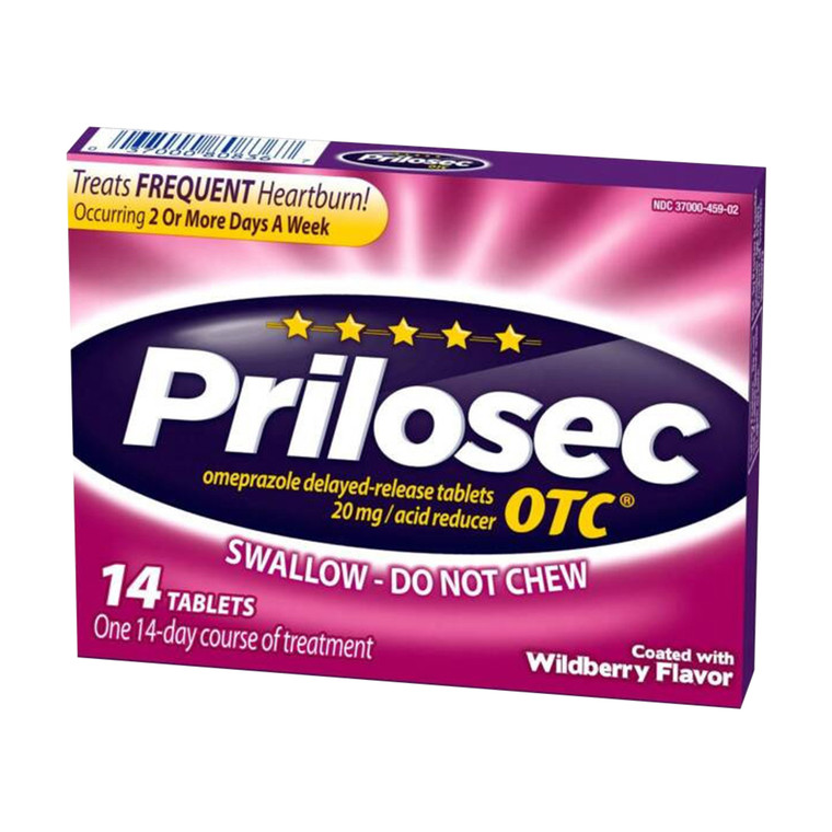 Prilosec OTC Acid Reducer 20 Mg Tablets, Wildberry Flavor, 14 Ea