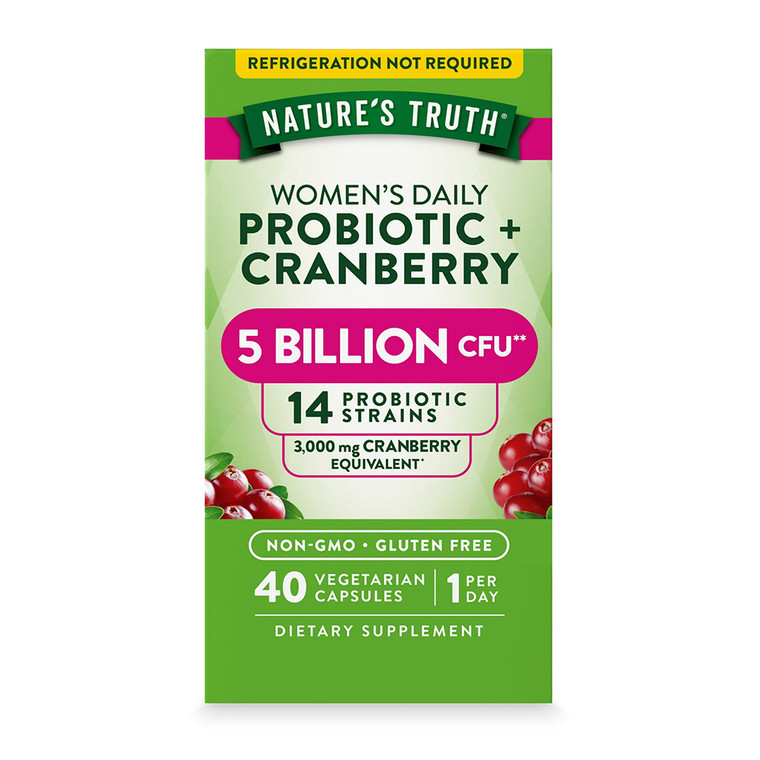 Natures Truth Women Probiotics plus Cranberry Capsules, 40 Ea