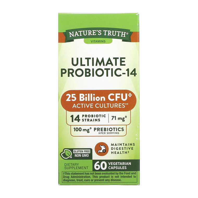 Natures Truth Ultimate Probiotic 14 25 Billion Veg Capsules, 60 Ea