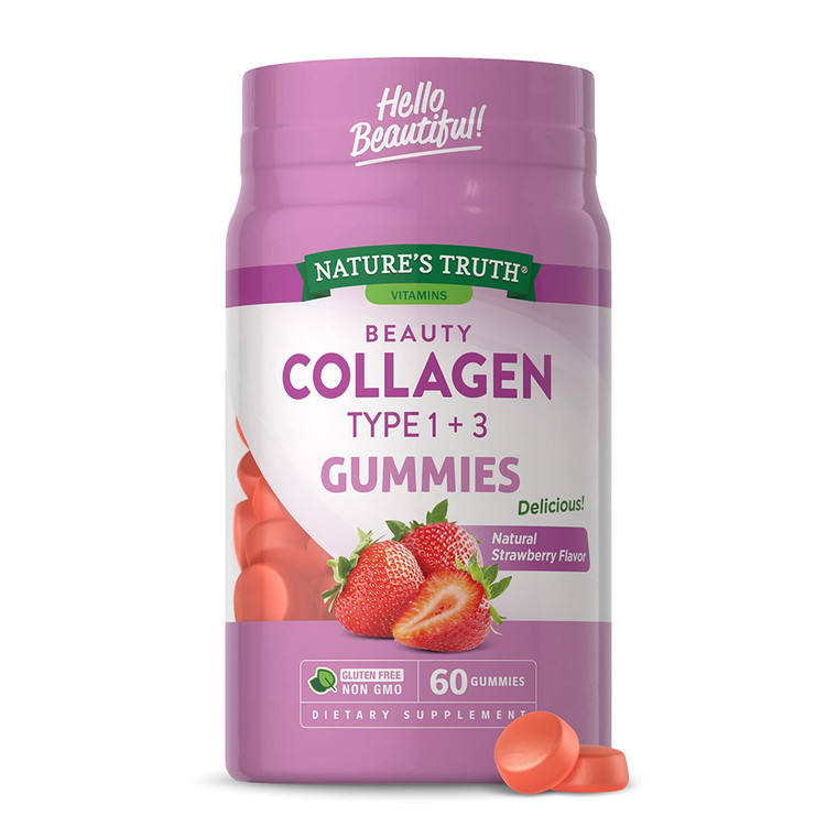 Natures Truth Beauty Collagen Gummies, Strawberry Flavor, 60 Ea