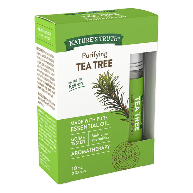 Natures Truth Roll On Tea Tree Pure Essential Oil Aromatherapy and Topical Skin Care 0.33Oz (10ml)