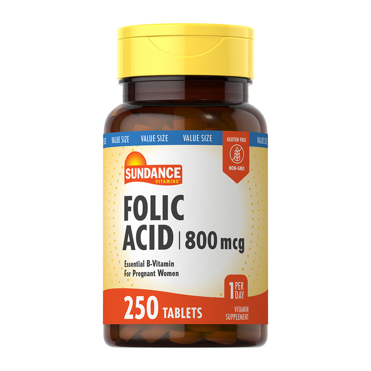 Sundance Folic Acid 800 Mcg Tablets, 250 Ea