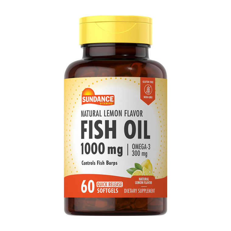 Sundance Vitamins Fish Oil 1000 Mg Quick ReleaseSoftgels, Natural Lemon Flavor, 60 Ea