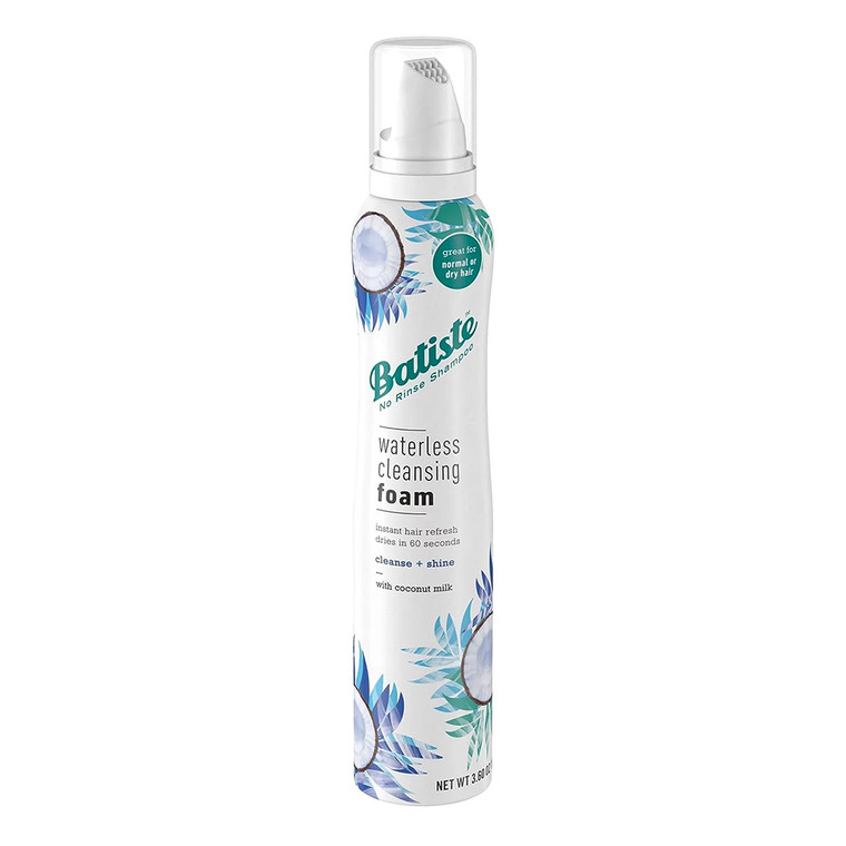 Batiste Waterless Cleansing Foam for Cleanse and Shine with Coconut Milk, 3.6 Oz