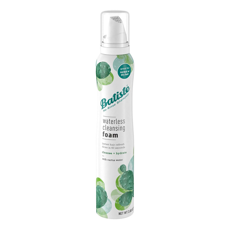 Batiste Waterless Cleansing Foam for Cleanse and Hydrate with Cactus Water, 3.60 Oz