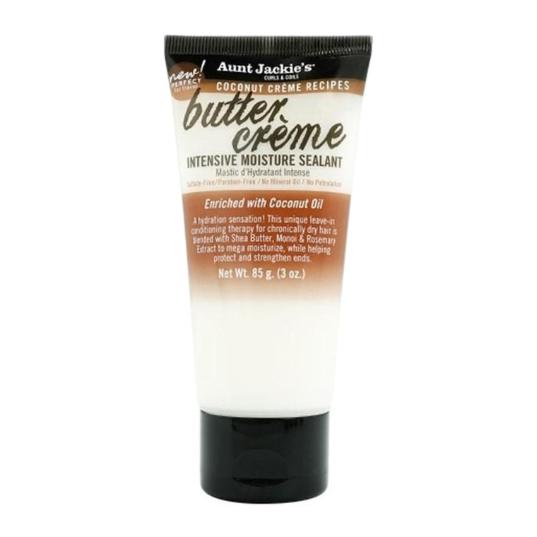 Aunt Jackies Coconut Creme Recipes Butter Creme Intensive Moisture Sealant with Coconut Oil, 3 Oz