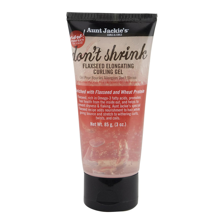 Aunt Jackies Dont Shrink Elongating Curling Gel with Flaxseed and Wheat Protein, 3 Oz