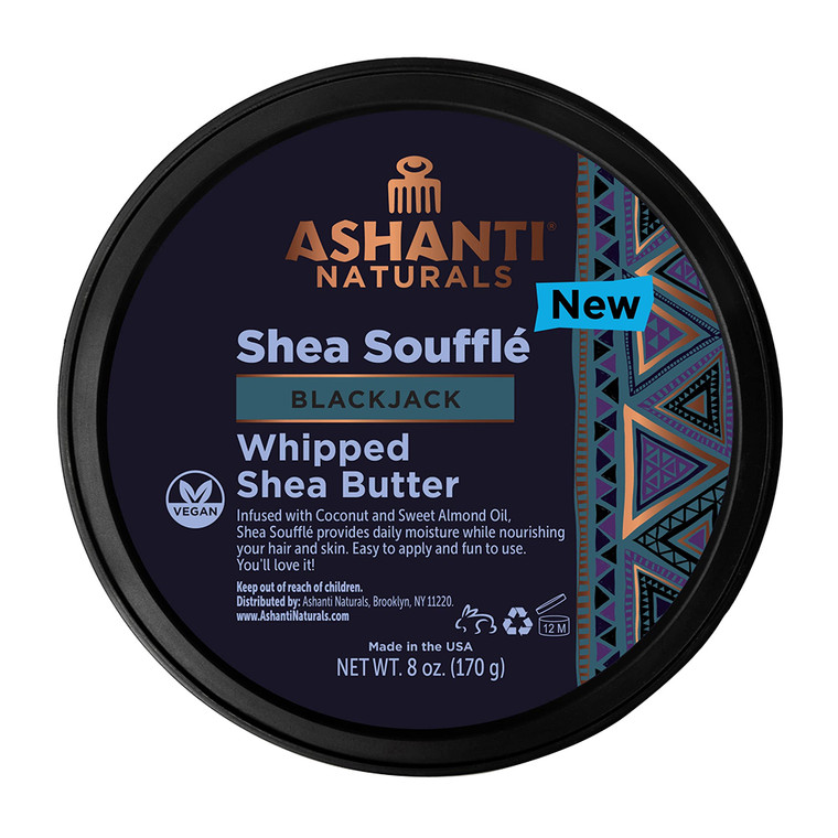Ashanti Naturals Shea Souffle Whipped Shea Butter, Black Jack, 8 Oz