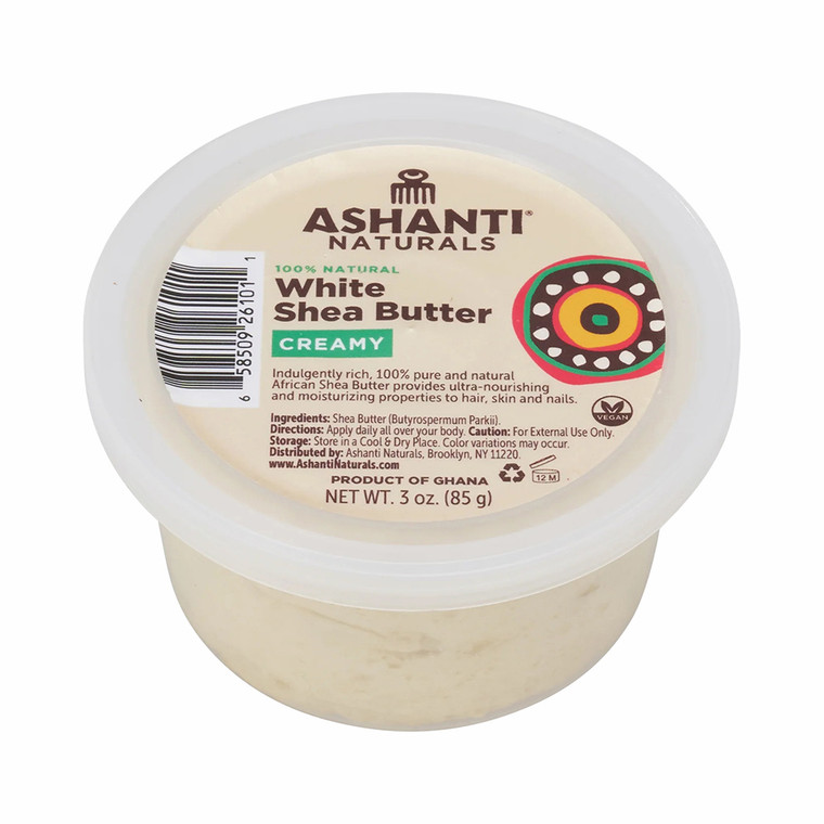 Ashanti Naturals White Creamy Raw Shea Butter, 3 Oz