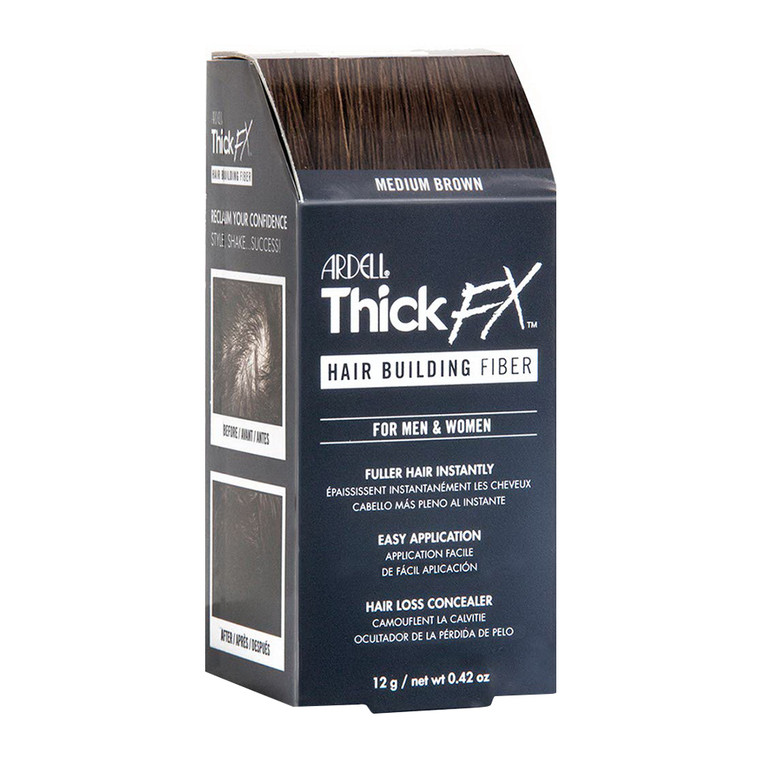 Ardell Thick FX Hair Building Fiber Medium Brown Instantly Conceals Thinning Hair 0.42Oz (12g)