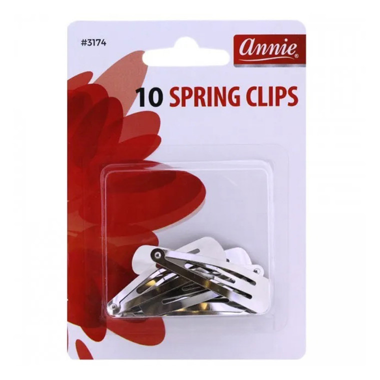 Annie 5cm Spring Clips 3174 Silver for Sectioning and Styling Hair 10Ea