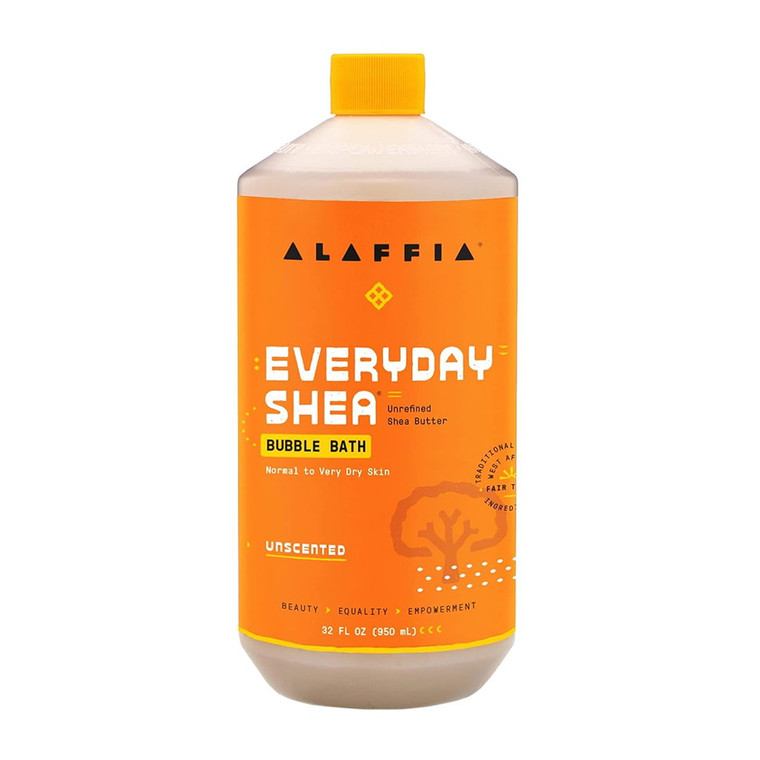 Alaffia Everyday Shea Butter Bubble Bath, Unscented, 32 Oz