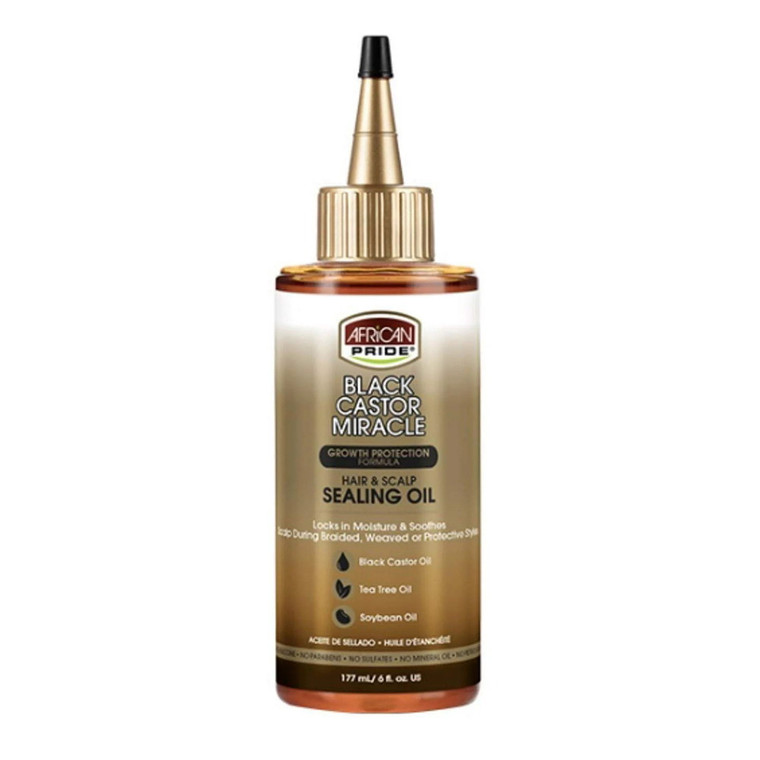 African Pride Black Castor Miracle Hair and Scalp Sealing Oil, 6 Oz