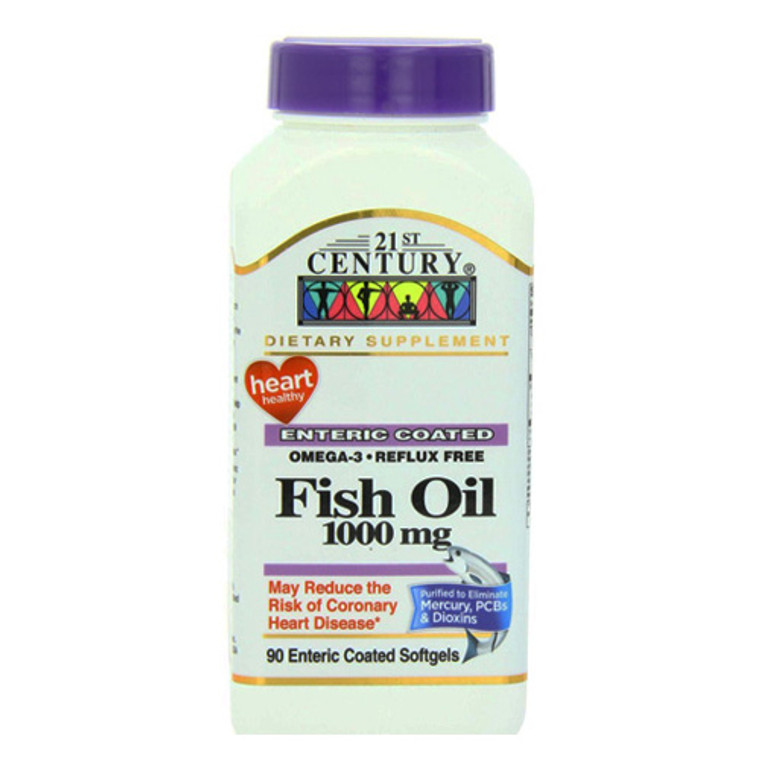 21St Century Fish Oil 1000 Mg Enteric Coated Softgels - 90 Ea