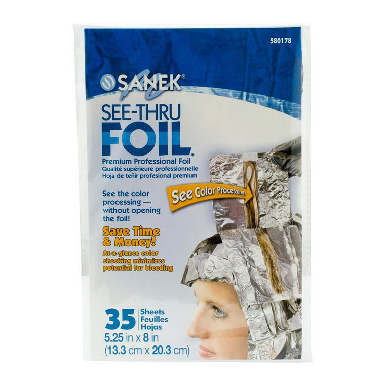 Sanek See Thru Foil Hair Color Processing Sheets, 35 Ea