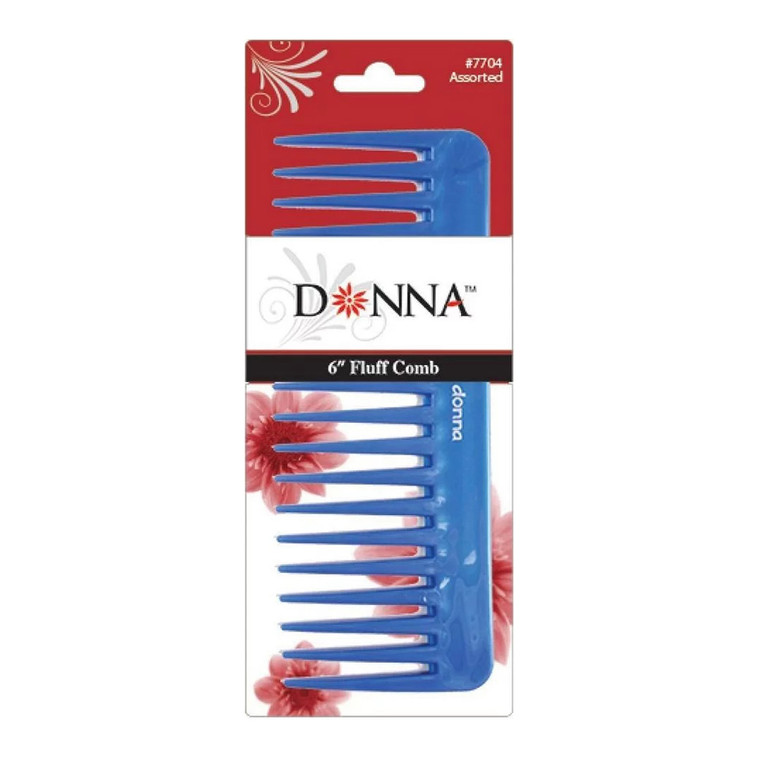 Donna 6 Inch Fluff Comb, 7704 Assorted, 1 Ea