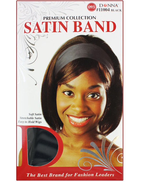 Donna Satin Head Band, 11004 Black, 1 Ea