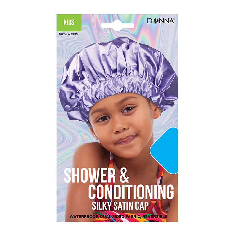 Donna Kids Shower and Conditioning Silk Satin Cap, 82159 Assorted, 1 Ea