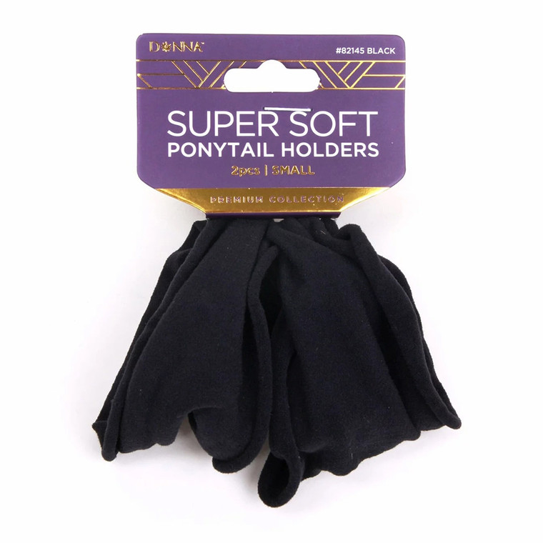 Donna Super Soft Ponytail Holder, Small, 82145 Black, 2 Ea