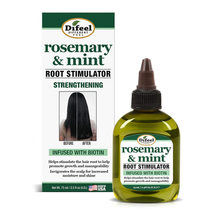 Difeel Rosemary and Mint Root Stimulator Hair Oil with Biotin, 2.5 Oz