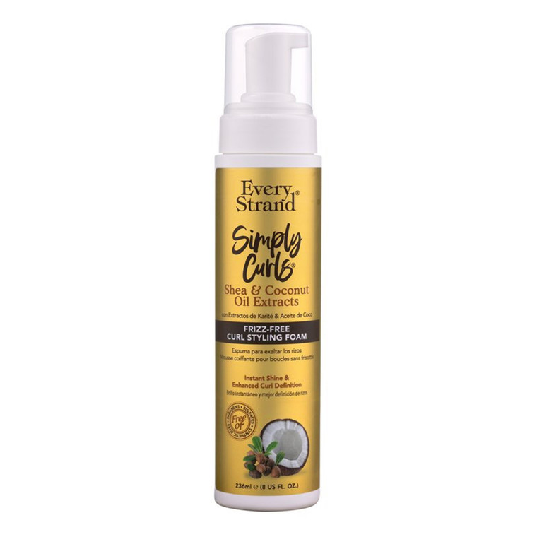 Every Strand Simply Curls Frizz Free Curl Styling Foam, 8 Oz