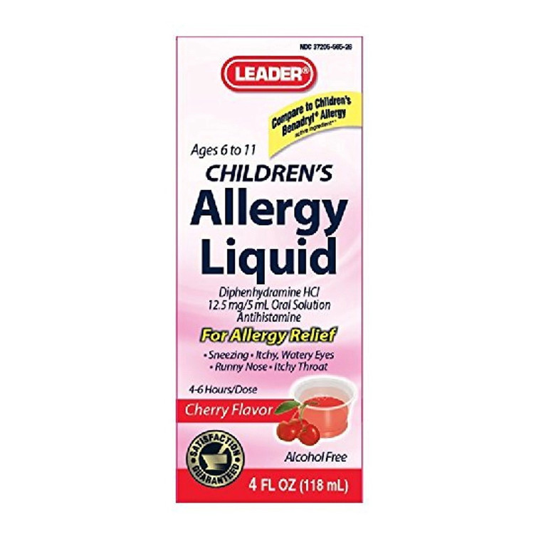 Leader Children Allergy Relief, Cherry Flavor, 4 Oz