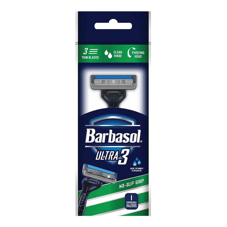 Barbasol Premium Disposable Ultra 3 Razor Blades for Comfortable Shave 1Ea