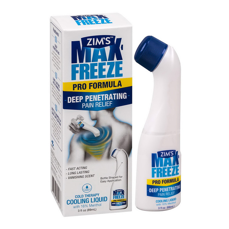 Zims Max Freeze Pro Formula Deep Penetrating Pain Relief Cooling Liquid, 3 Oz