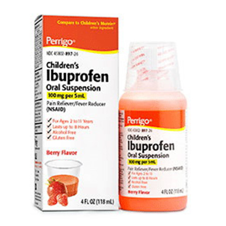 Childrens Ibuprofen Oral Suspension 100 mg per 5 mL Grape Flavor, 4 Oz