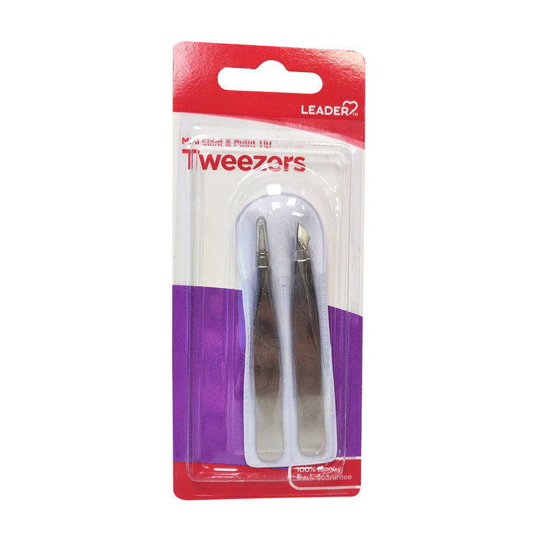 Leader Tweezers Mini Slant and Point Pack, 1 Ea