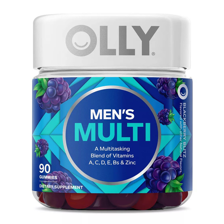 Olly Mens Multivitamin Supplements Blackberry Blitz Gummies Support Immune Health 90Ea