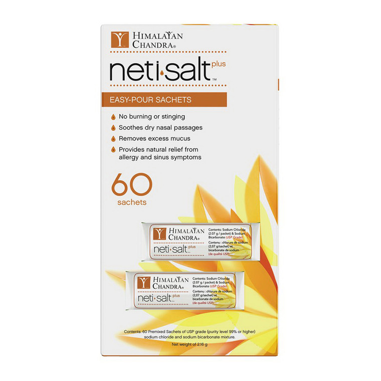 Himalayan Chandra Neti Salt Plus Easy Pour Sachets for Nasal and Sinus Support, 60 Ea