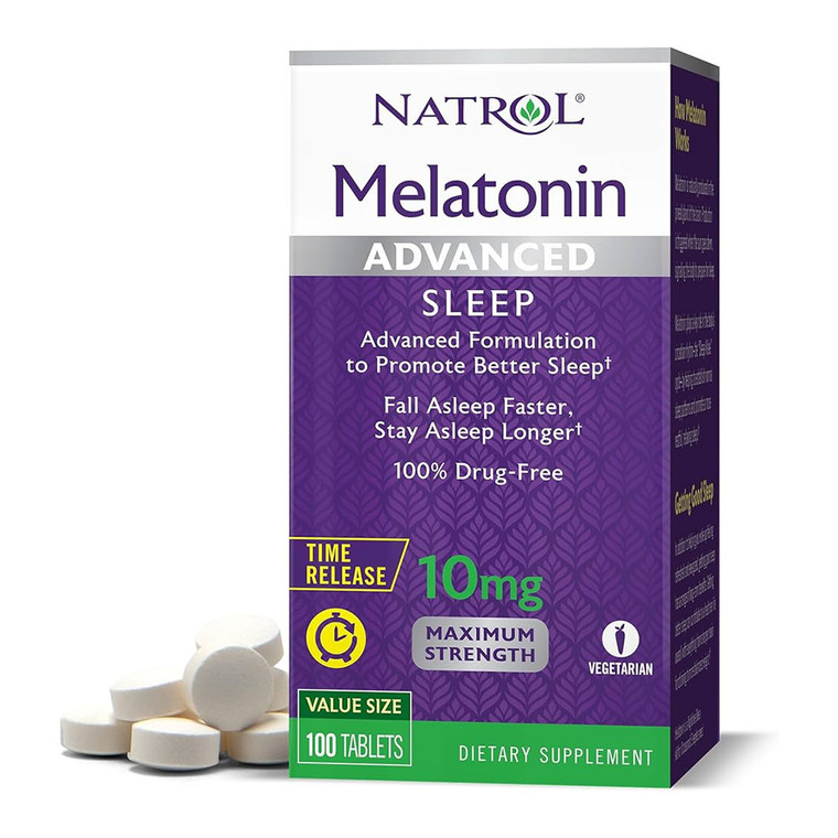 Natrol Melatonin Advanced Sleep 10 Mg Time Release Supplement Tablets, 100 Ea